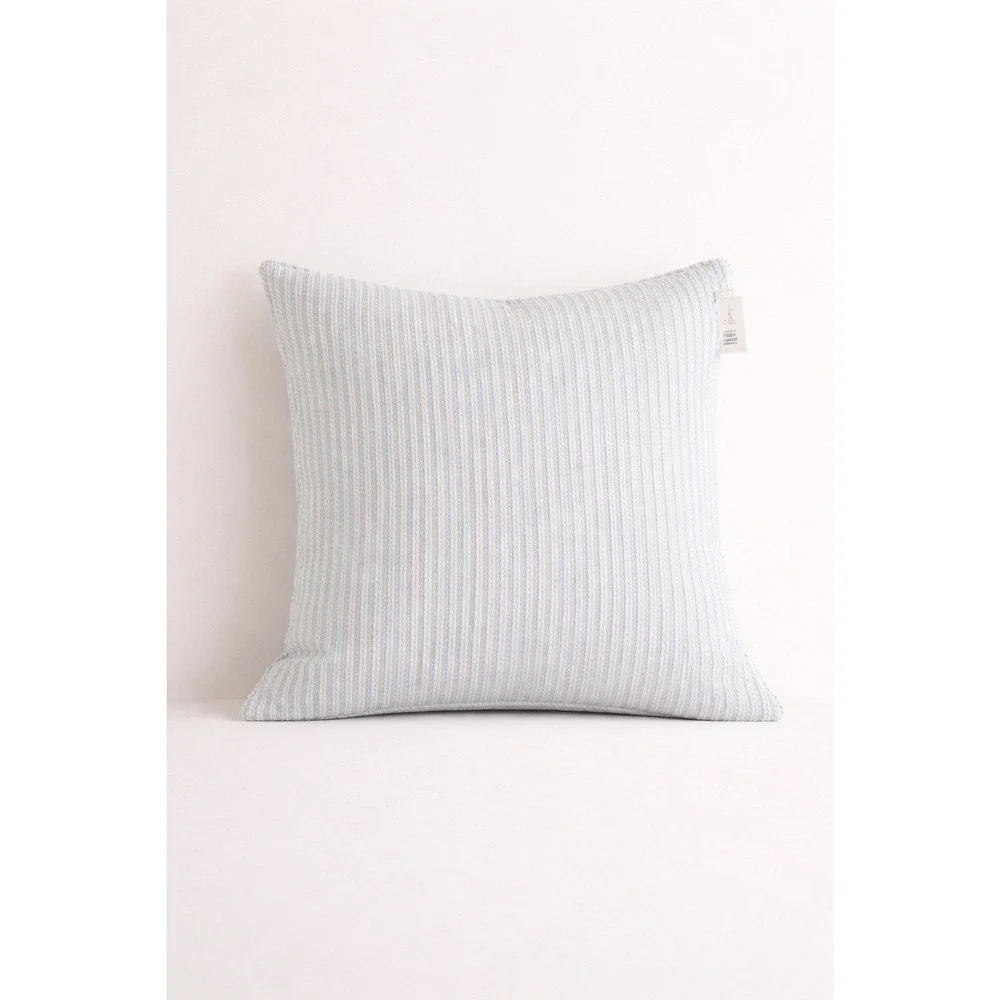 Frette Giglio Woven Euro Pillow‎ Cover 26x26 Light Blue Ivory NWT